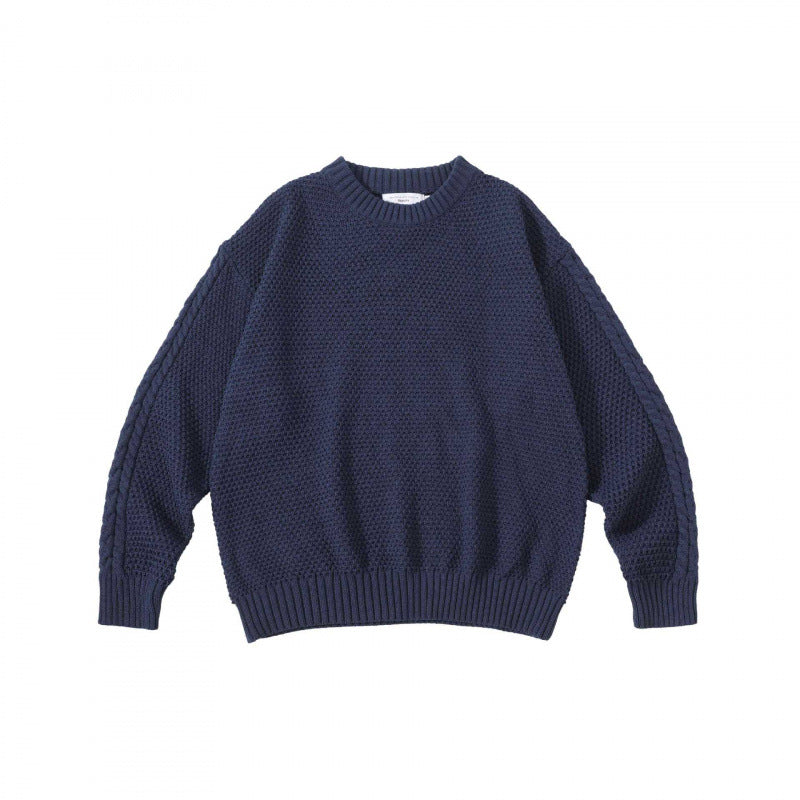 Unisex Oversize Grobstrickpullover mit Zopfärmeln und Rundhalsausschnitt Echo Archiv