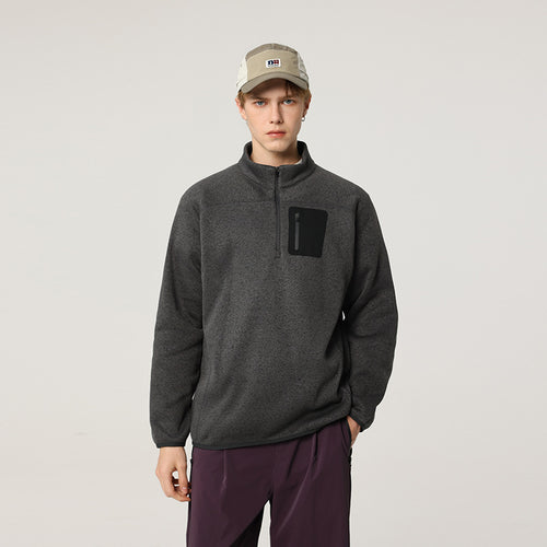 Herren Halbzip-Fleecepullover mit Brustreißverschlusstasche und Stehkragen Echo Archiv