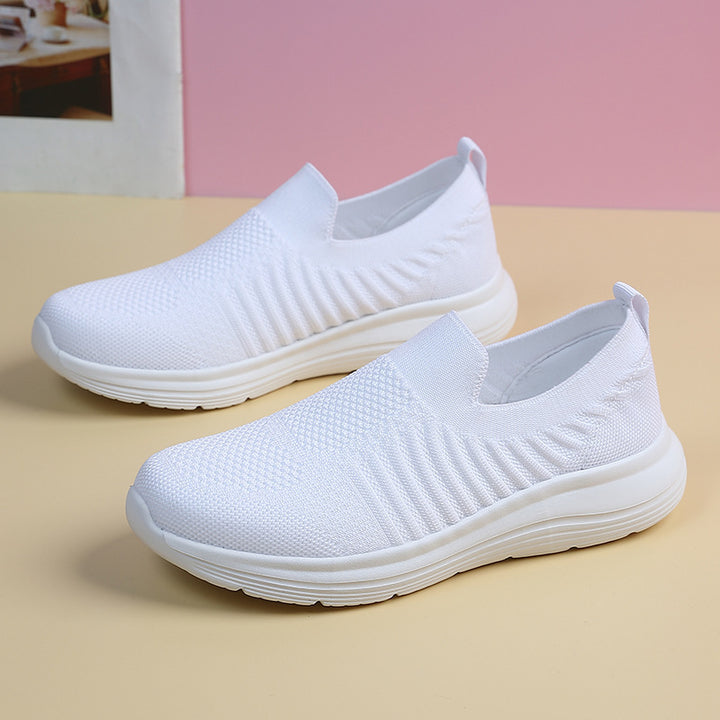 Damen nan atmungsaktiver Strick-Slipper mit viskoelastischer Innensohle und flexibler Gummilaufsohle Echo Archiv