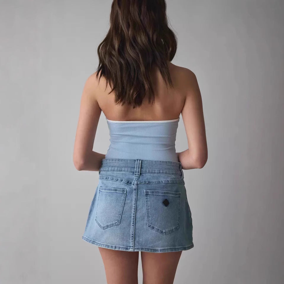 Damen Denim Minirock mit hochwertigen Taschen und modernem Schnitt Echo Archiv