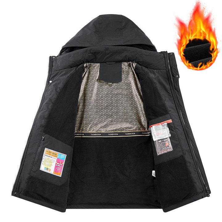 Herren Technischer Thermo-Parka mit Microfleece-Innenfutter und Utility-Taschen Echo Archiv