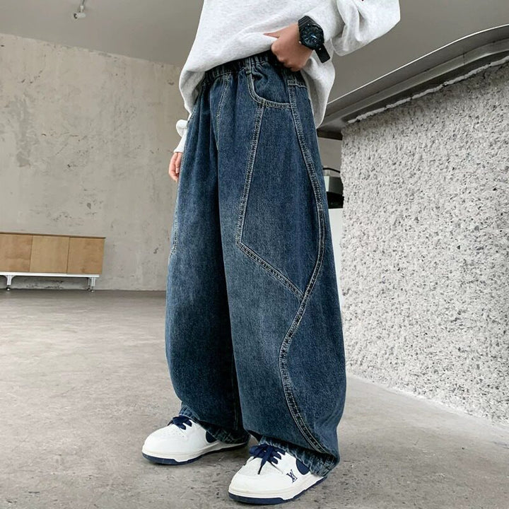 Damen Weit geschnittene Jeans mit elastischem Bund Echo Archiv