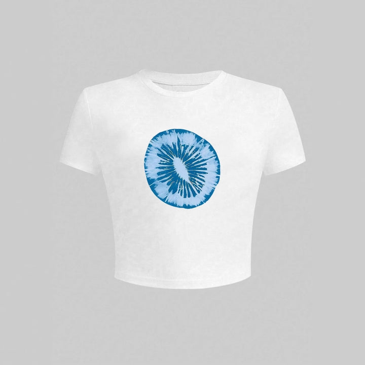 Damen T-Shirt mit kreativem grafischen Design und urbanem Statement Echo Archiv