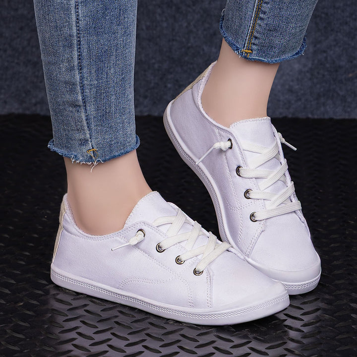 Damen nan klassische Canvas-Sneaker low-top mit verstärkter Gummisohle, Metallösen und gepolstertem Fersenkragen Echo Archiv