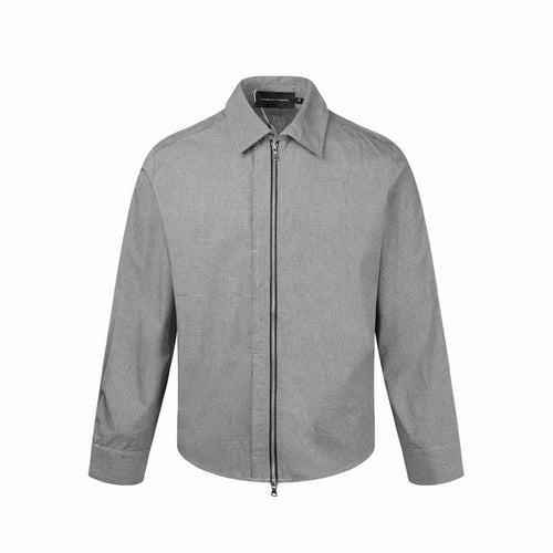 Herren Kurzjacke mit Hemdkragen, Zwei‑Wege‑Reißverschluss und feiner Struktur Echoarchiv