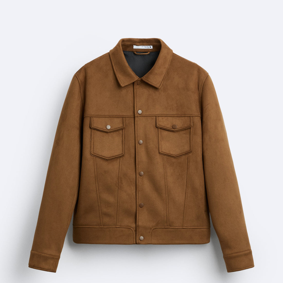Herren Kurz geschnittene Wildleder-Workerjacke mit Pattentaschen und Druckknopfverschluss Echo Archiv