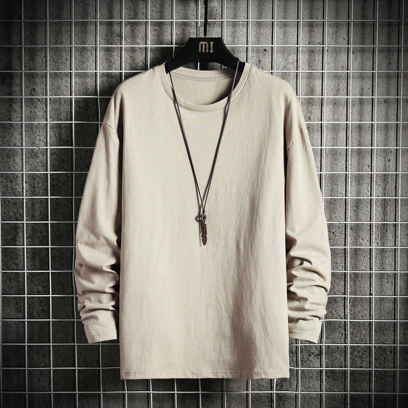 Herren nan lässiges Baumwoll-Basic-Langarmshirt mit Rundhals, Relaxed Fit und verstärkter Saumverarbeitung Echo Archiv