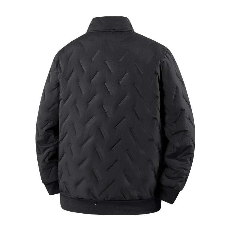 Herren Wattierte Jacke mit Teddyfutter, Stehkragen & Reißverschluss Echoarchiv