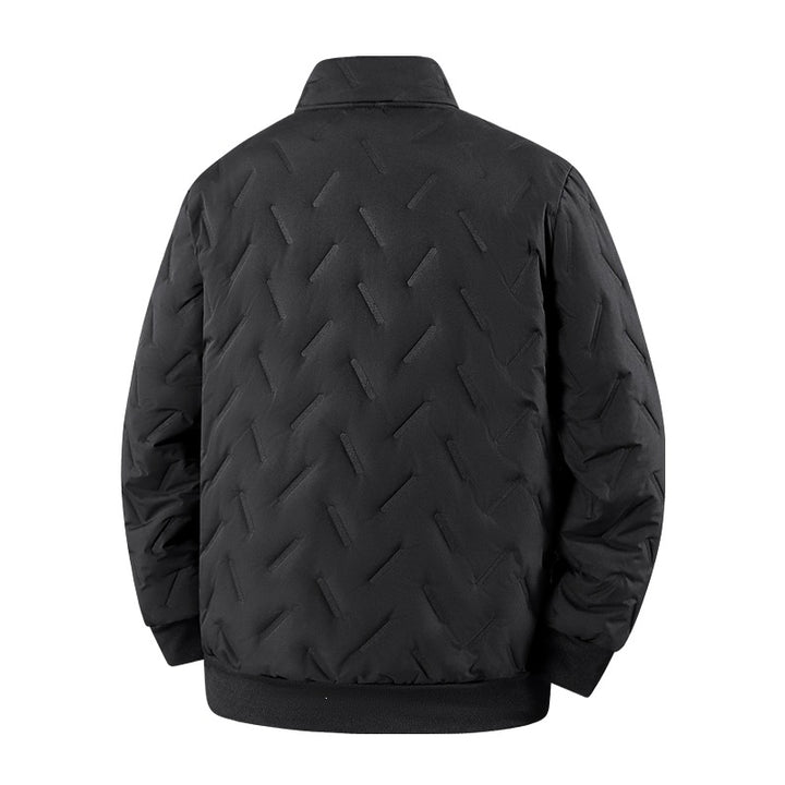 Herren Wattierte Jacke mit Teddyfutter, Stehkragen & Reißverschluss Echoarchiv