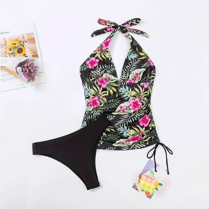 Damen Tankini-Set mit floralem Design und verstellbarem Halterneck Echo Archiv