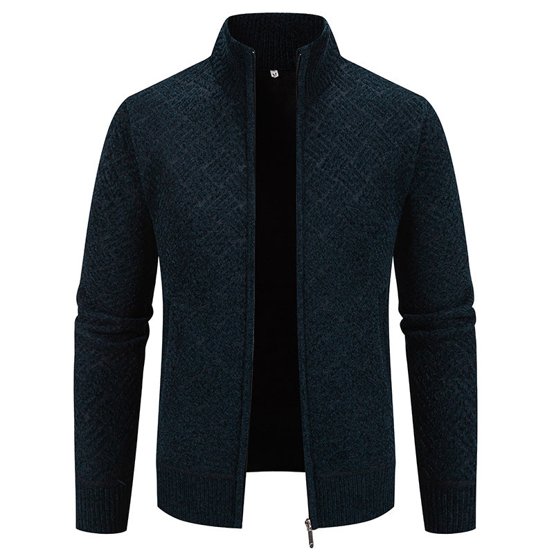 Herren Strickjacke mit modernem Karomuster Echoarchiv