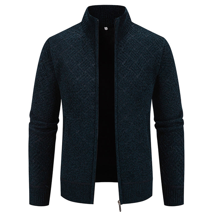 Herren Strickjacke mit modernem Karomuster Echoarchiv