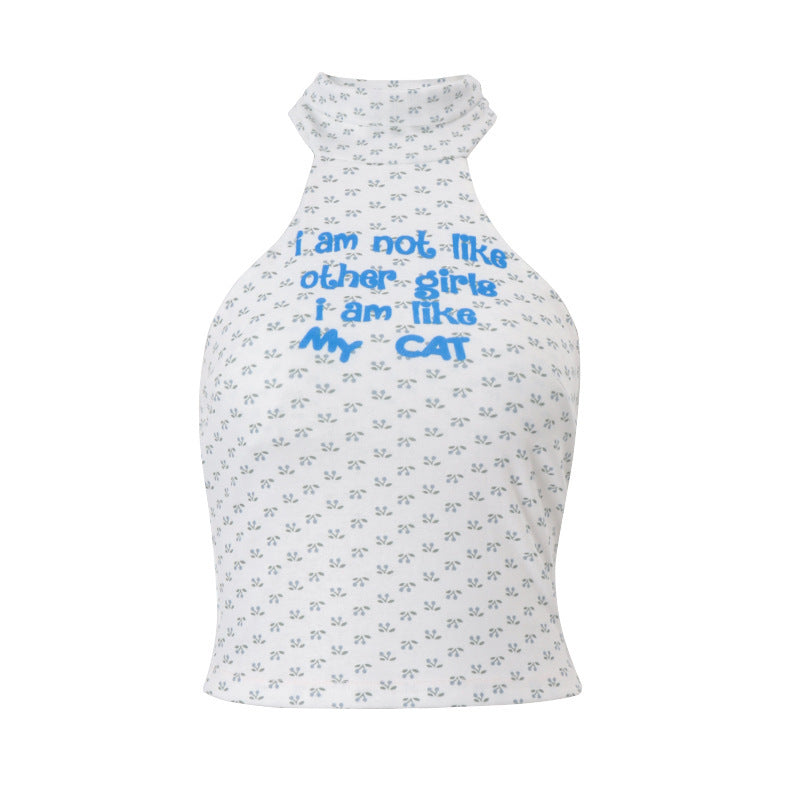 Damen Crop-Top mit trendigem Katzenmotiv Echo Archiv