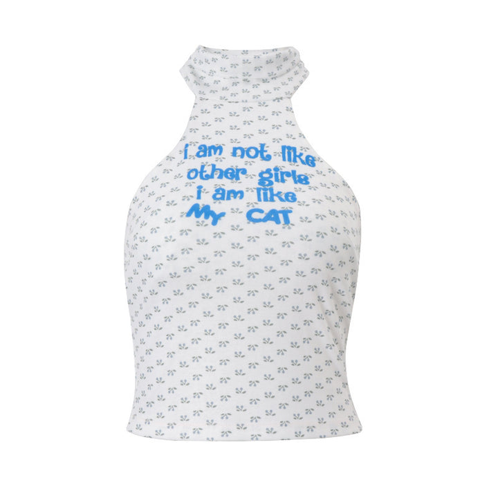 Damen Crop-Top mit trendigem Katzenmotiv Echo Archiv