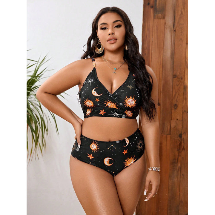 Damen Triangel-Bikini mit gebundenem Oberteil und verspieltem Sternenmuster Echo Archiv