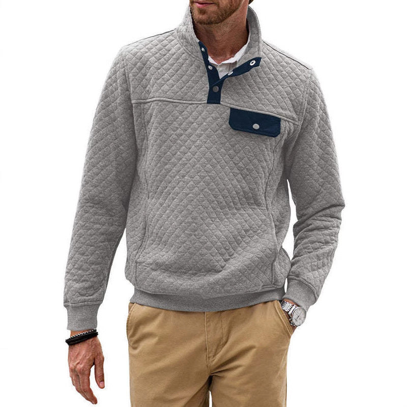 Herren Stepppullover mit modernem Kragen und praktischer Brusttasche Echoarchiv