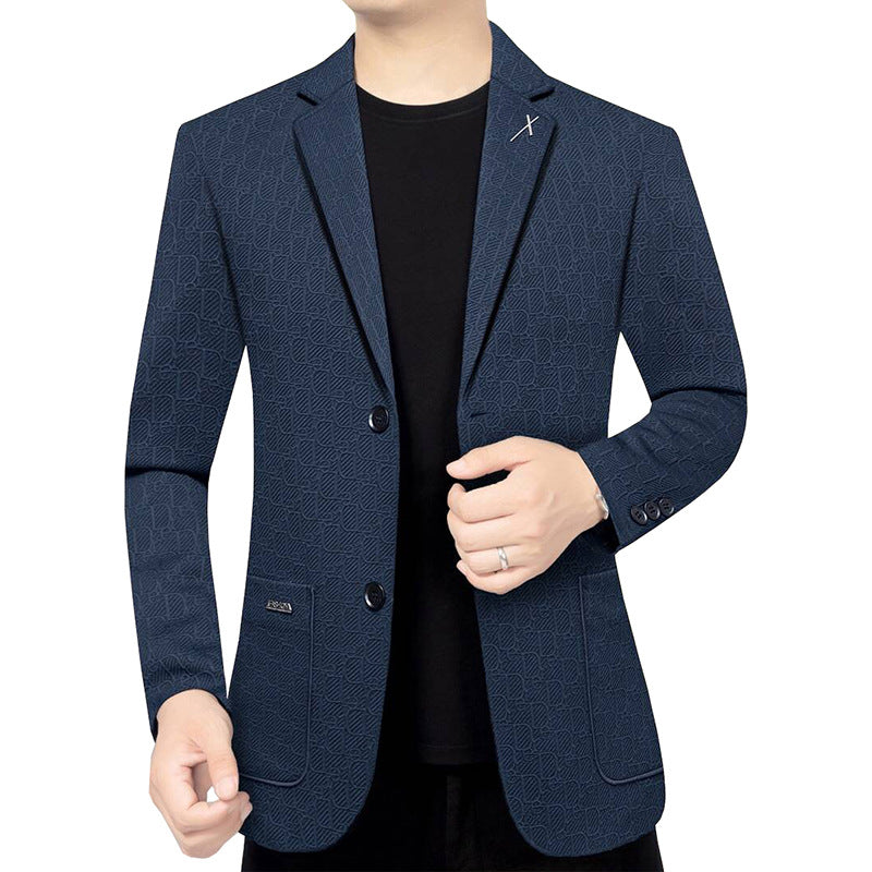 Herren Modernes Einreihiges City-Blazer mit aufgesetzten Taschen und leichter Halbfütterung – Tianoro