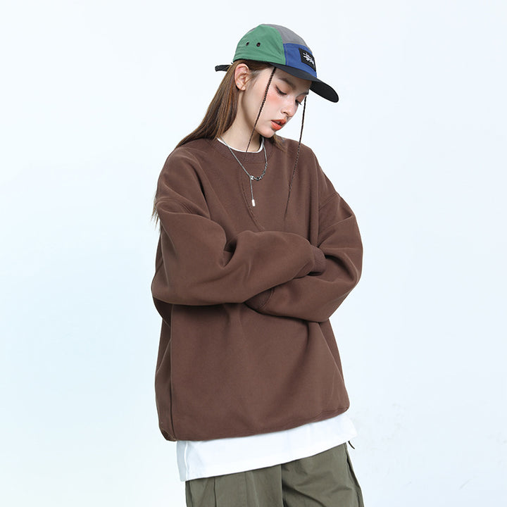 Unisex Oversize Baumwoll-Sweatshirt mit Rundhalsausschnitt und breiten Bündchen Echo Archiv