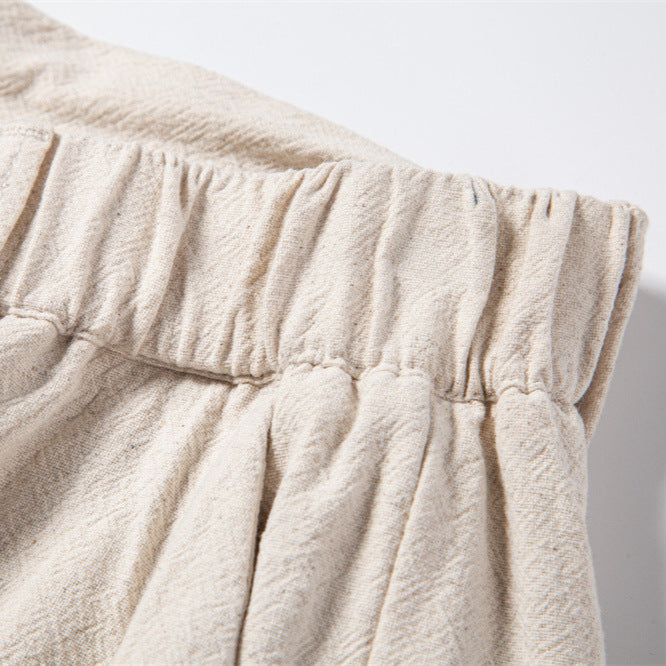 Herren nan lässige Bundfaltenhose mit elastischem Tunnelzugbund und schmal zulaufendem Bein Echo Archiv