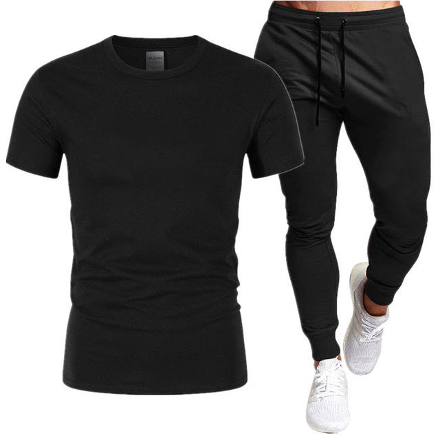 Herren Sportliches T-Shirt und Jogginghose Set Echoarchiv