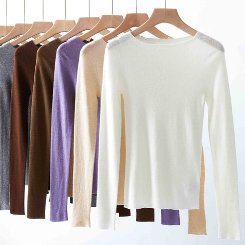 Damen Feiner Langarm-Feinstrickpullover mit U-Boot-Ausschnitt und figurbetonter Passform Echoarchiv