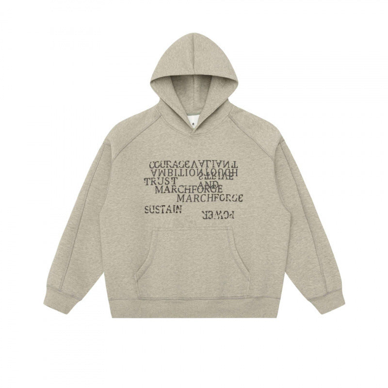 Unisex Oversize Kapuzenpullover mit typografischem Mirror-Print, Kängurutasche und Raglanärmeln Echo Archiv