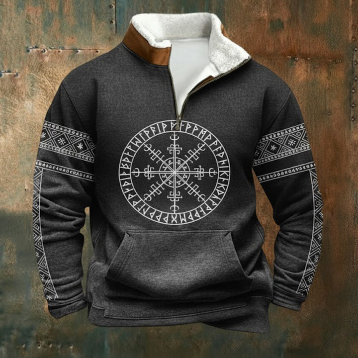 Herren Urbaner Fleece Pullover mit Baum-Motiv Echoarchiv