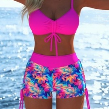 Damen modischer Bikini-Set mit Schößchen und verstellbarem Träger Echo Archiv