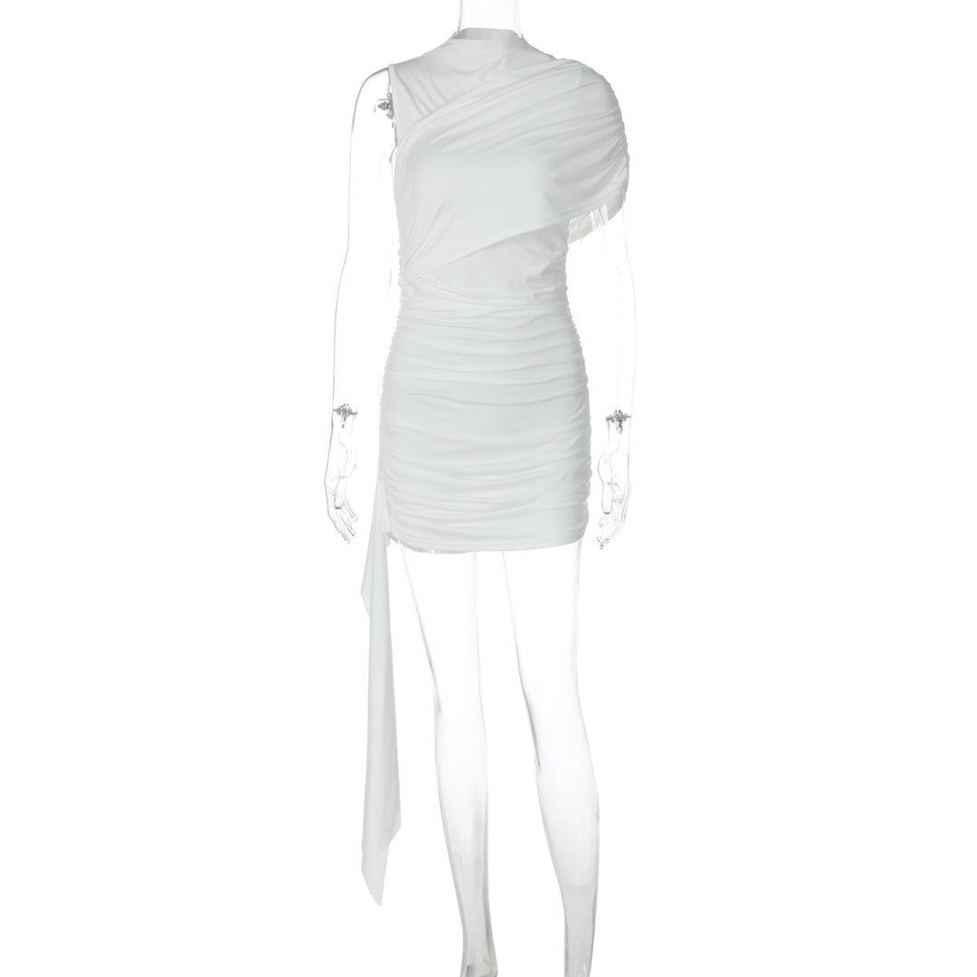 Damen Elegantes Cocktailkleid mit asymmetrischem Saum und Raffung Echo Archiv