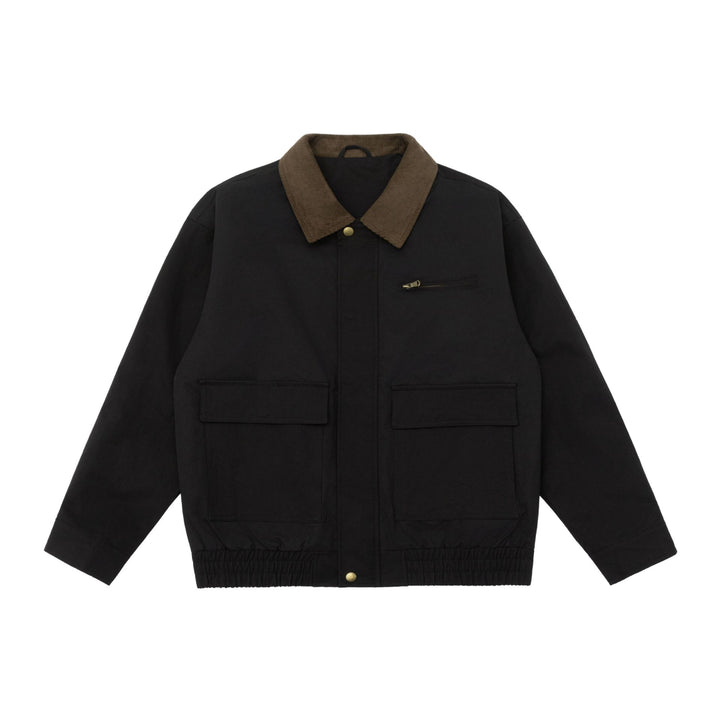 Herren Oversize Workwear-Jacke mit Kordkragen und großen Pattentaschen Echoarchiv