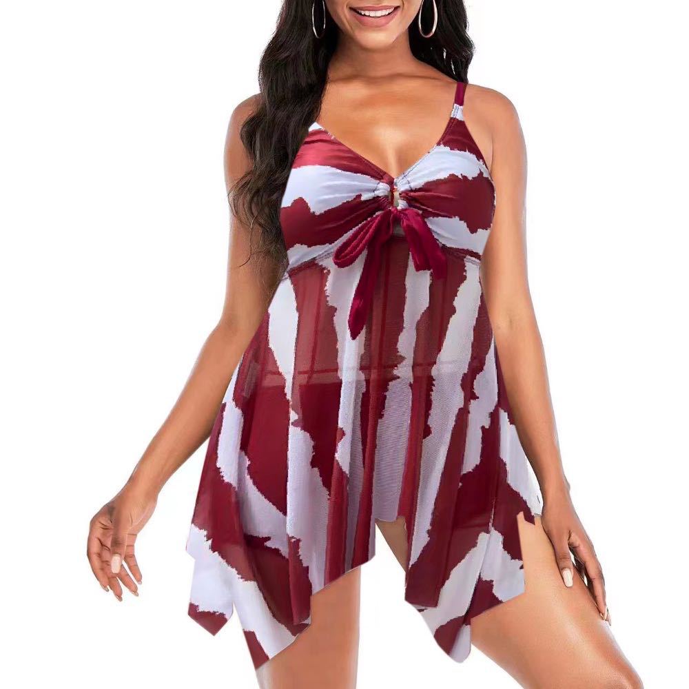 Damen Strandkleid mit romantischem Wickeldetail – Élara