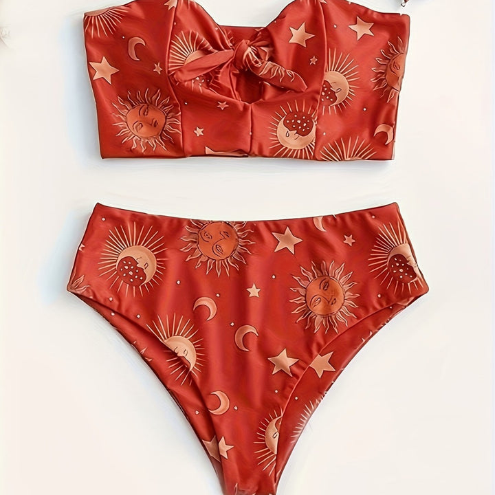 Damen Bikiniset mit strukturiertem Oberteil und hoch geschnittenem Hosenrock Echo Archiv