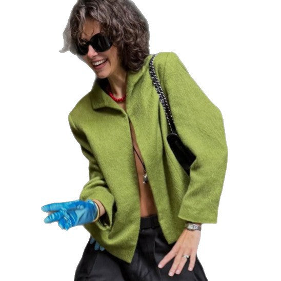 Damen Kurzblazer aus strukturiertem Bouclé mit kastiger Silhouette Echoarchiv