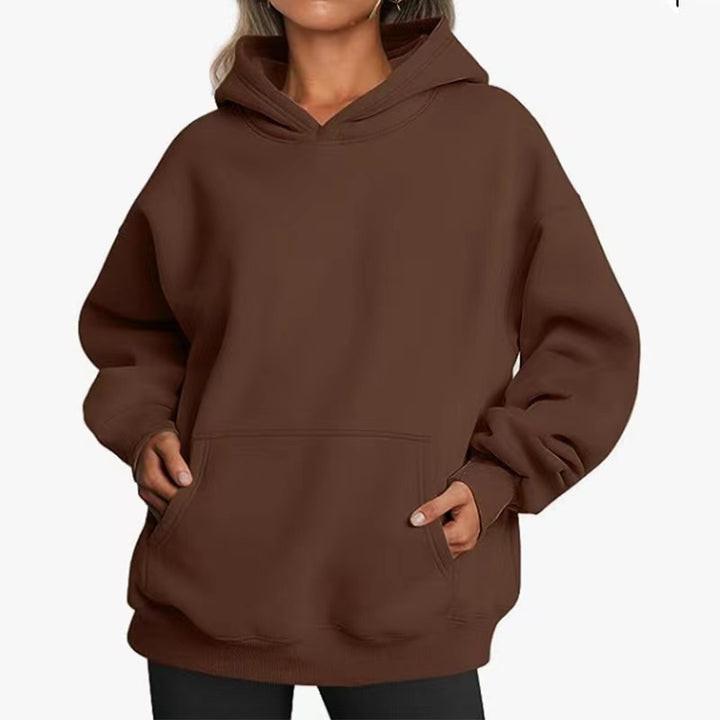 Damen nan extralanger Oversize-Kapuzenpullover im Boxy-Schnitt mit Kängurutasche und geripptem Abschluss Echo Archiv