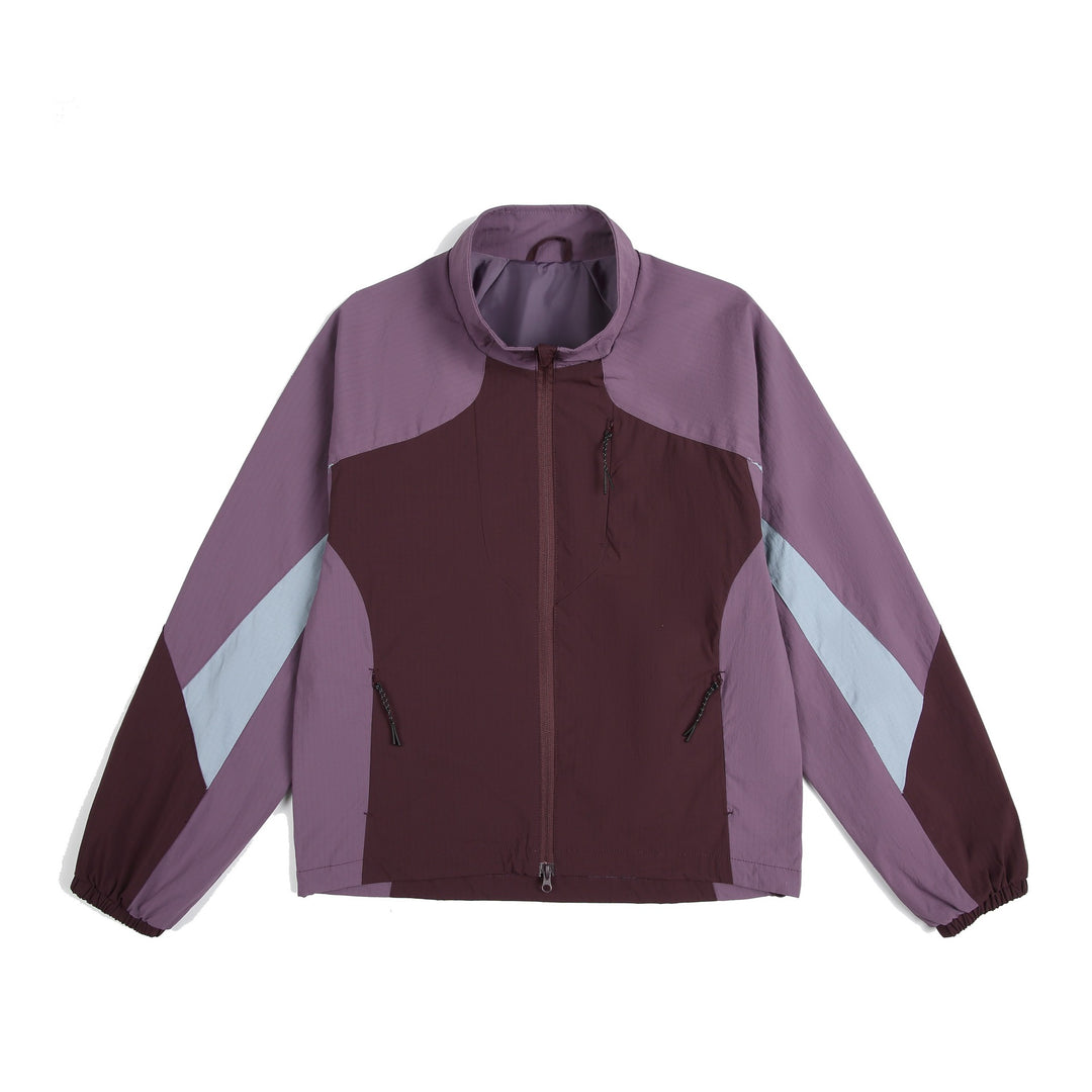 Unisex Leichte Windjacke mit hohem Kragen, Farbmix‑Paneelen und verstellbarem Saum Echoarchiv