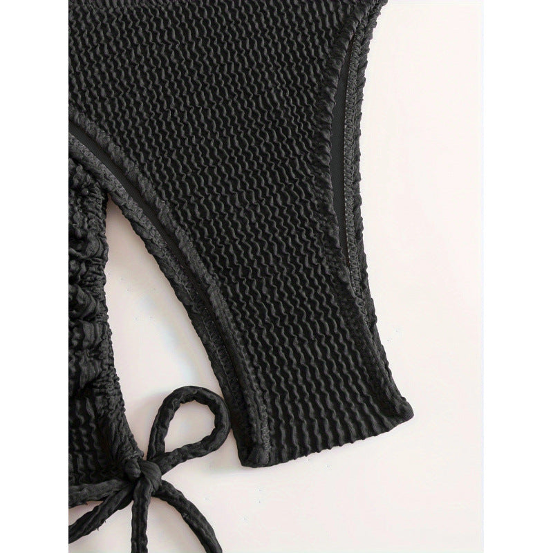 Damen Bikini-Set mit asymmetrischem Oberteil und femininer Rüschendetail Echo Archiv