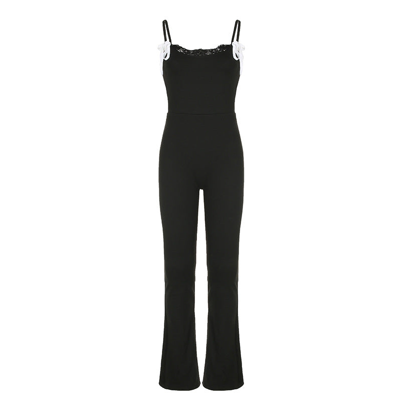 Damen Jumpsuit mit Spitze und verstellbaren Trägern Echo Archiv