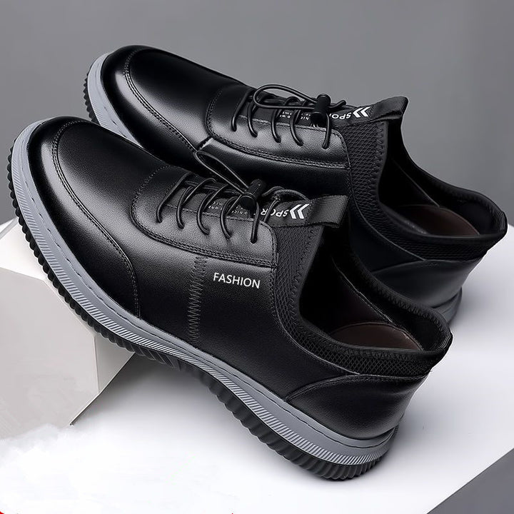 Herren Lederoptik-Sneaker mit stoßdämpfender Komfortsohle und elastischem Einstieg Echoarhiv
