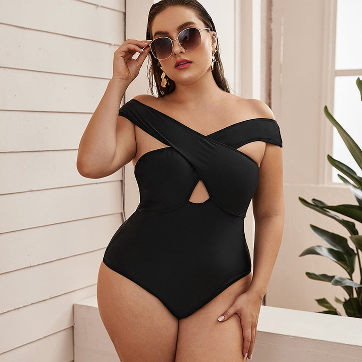 Damen Stilvoller Einteiler mit asymmetrischem Cut-Out Echo Archiv