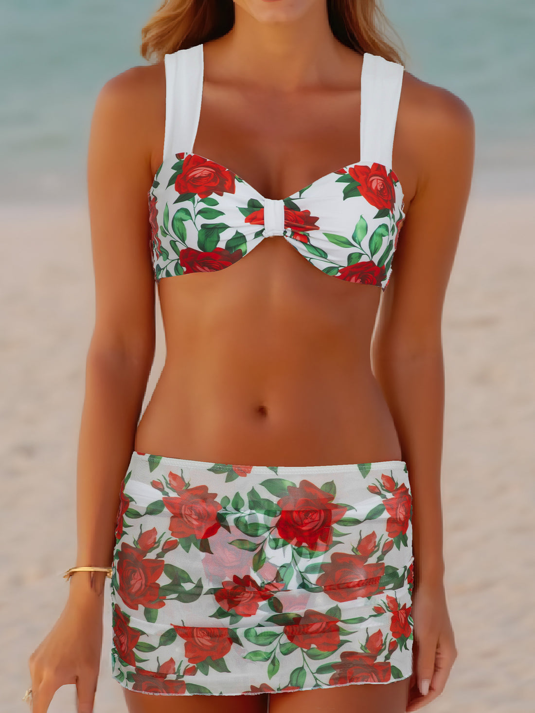 Damen Bikini-Set mit Rüschen und breiten Trägern – Maréssa