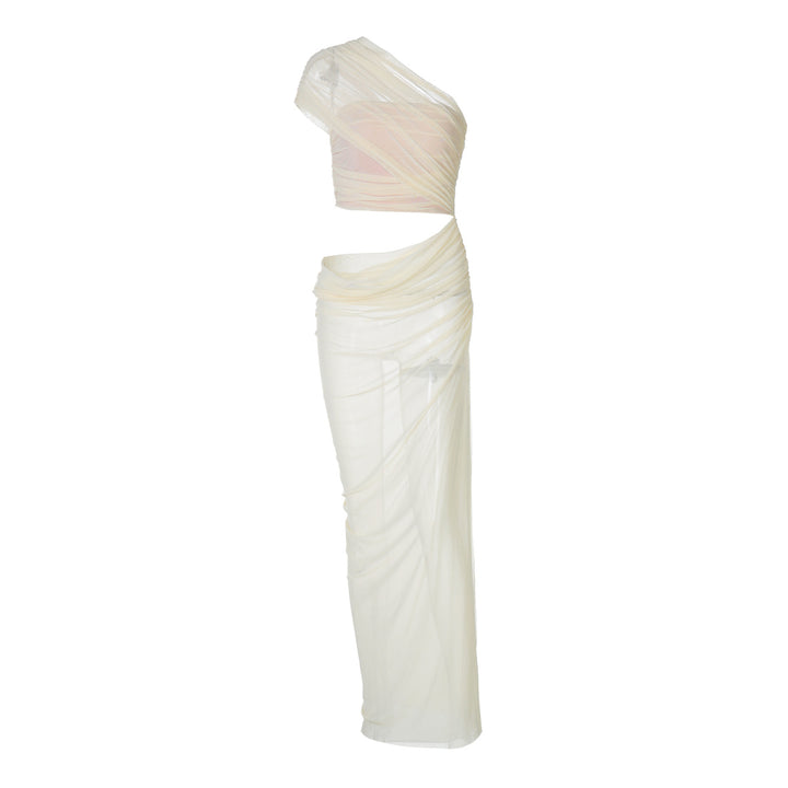Damen Elegantes Wickelmaxikleid mit asymmetrischem Ausschnitt Echo Archiv