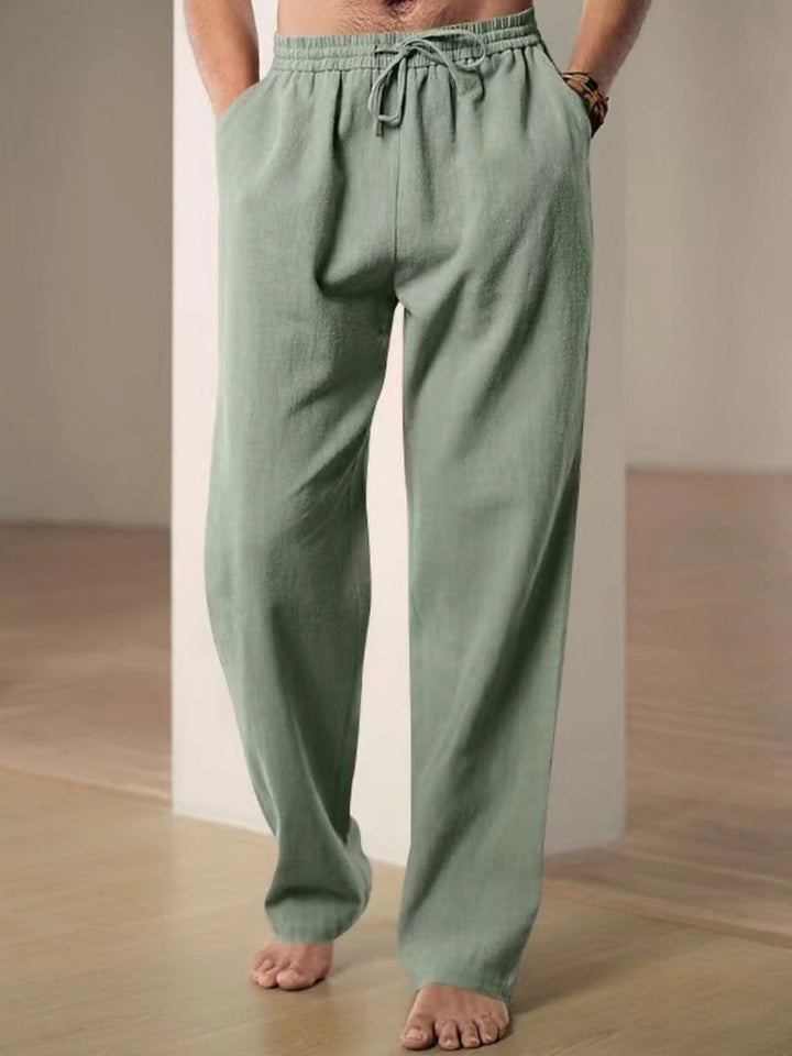 Herren Bequeme Leinenhose mit verstellbarem Bund Echoarchiv