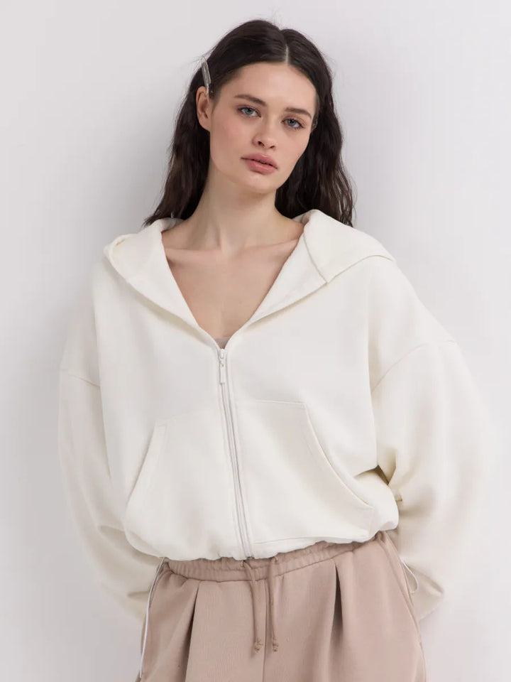Damen Modischer cropped Zip-Hoodie Echo Archiv