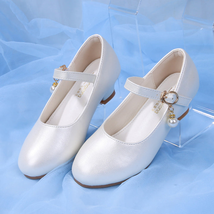 Mädchen Elegante Ballerinas mit verstellbarem Riemen und Perlenanhänger Echo Archiv