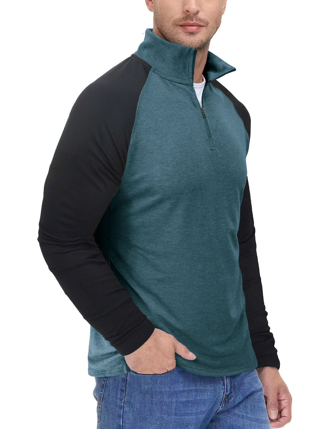 Herren Sportlicher Langarmpullover mit halbem Reißverschluss und ergonomischem Schnitt Echoarchiv