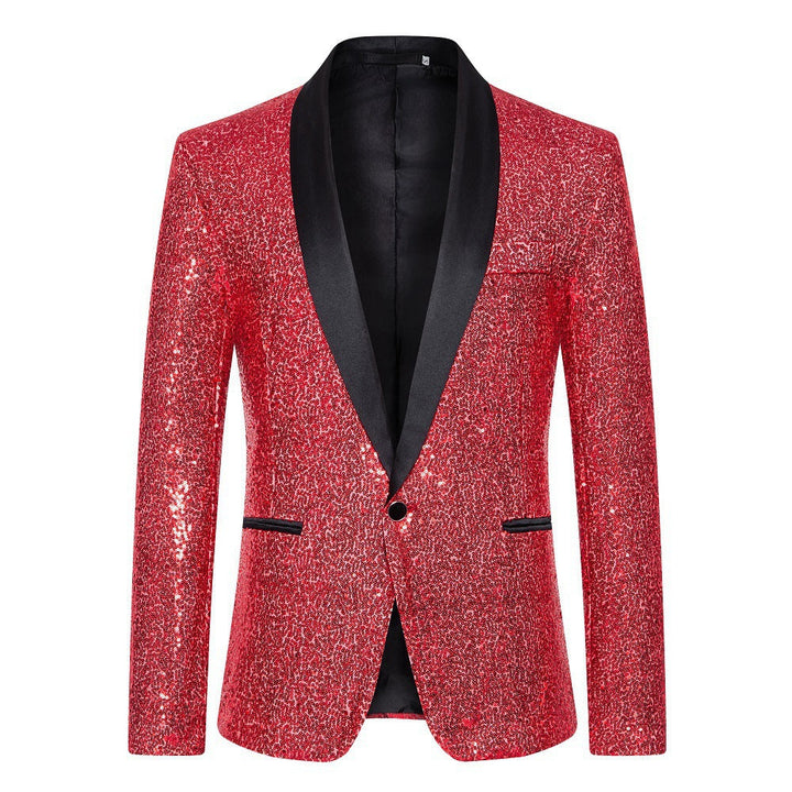 Herren Paillettenblazer mit luxuriösem Schnitt und schimmerndem Effekt – Tianoro