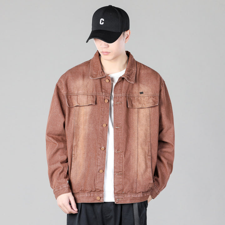 Herren modische Denimjacke mit funktionalen Taschen und lässigem Schnitt Echoarchiv