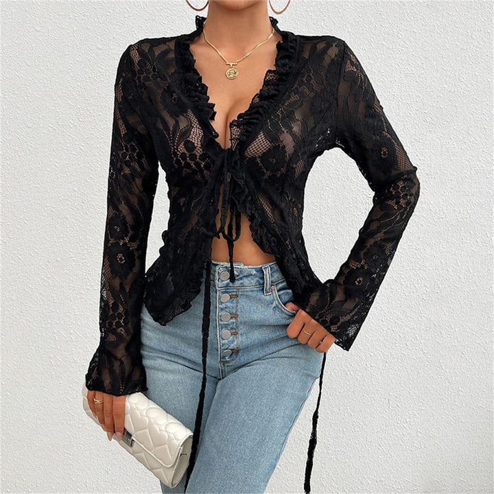 Damen Spitzenbluse mit Rüschen Echo Archiv