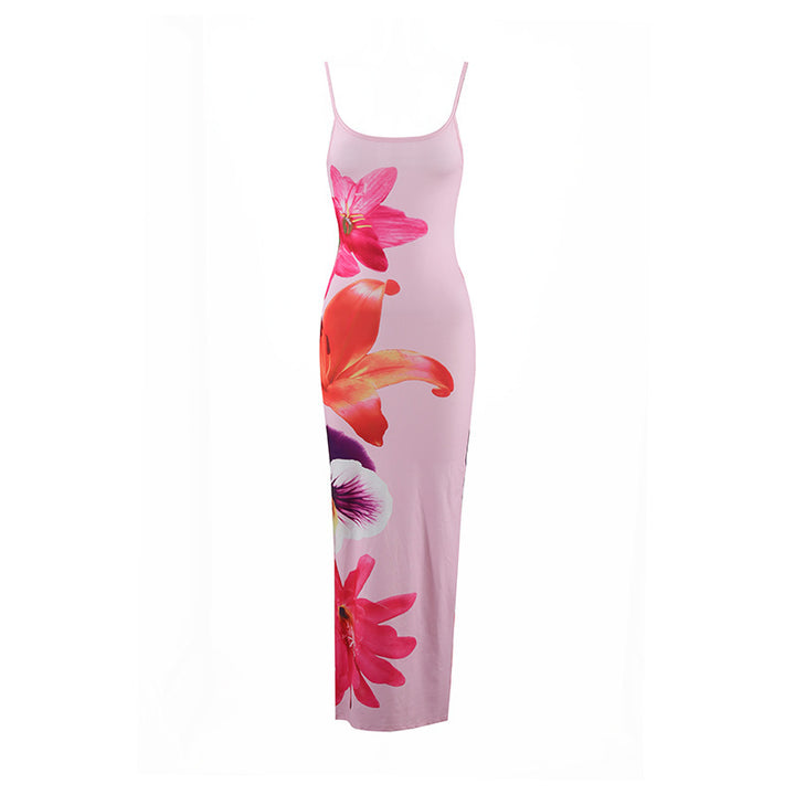 Damen Maxikleid mit traumhaftem Blumendruck und zarten Spaghettiträgern Echo Archiv