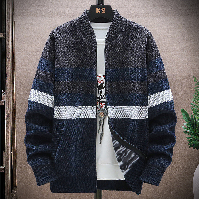 Herren lässige Strickjacke im modernen Streifenlook Echoarchiv